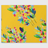 Papier Cadeau Aquarelle Abstraite colorée fleurie (Plat)