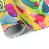 Papier Cadeau Aquarelle Abstraite colorée fleurie (Coin rond)