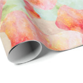 Papier Cadeau Aquarelle Abstraite Crème glacée Scoops Cool Paste (Coin rond)