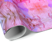 Papier Cadeau Aquarelle Abstraite de couleur rose de la floraiso (Coin rond)