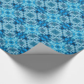 Papier Cadeau Aquarelle Abstraite Floral Denim Blue (Coin)