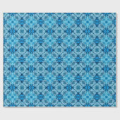 Papier Cadeau Aquarelle Abstraite Floral Denim Blue (Plat)