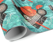 Papier Cadeau Aquarelle Abstraite, formes géométriques et coloré (Coin rond)