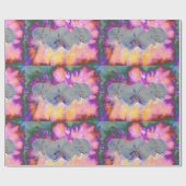 Papier Cadeau Aquarelle Abstraite orchidées tropicales (Plat)