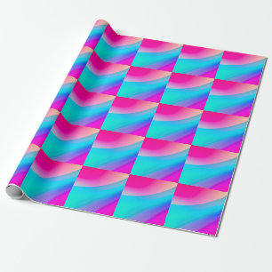 Papier Cadeau Aquarelle abstraite pastel ombré rose bleu