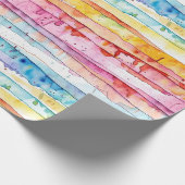 Papier Cadeau Aquarelle Abstraite rayures Anniversaire (Coin)