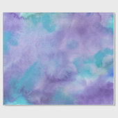 Papier Cadeau Aquarelle Abstraite violet violet violet vert Turq (Plat)