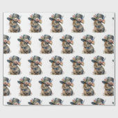 Papier Cadeau Aquarelle adorable Rabbit (Plat)