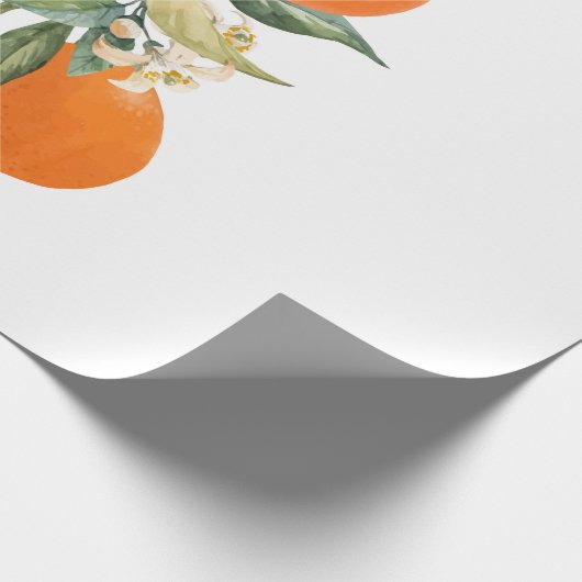 Papier Cadeau Aquarelle agrumes citrons orange citron (Coin)