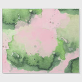 Papier Cadeau Aquarelle AKA Pink Green Sorority Papier d'envelop (Plat)