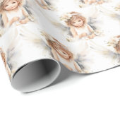 Papier Cadeau Aquarelle Angel Girl (Coin rond)