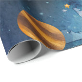 Papier Cadeau Aquarelle Anniversaire de enfant de l'espace extra (Coin rond)