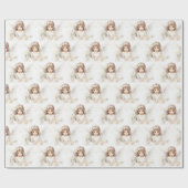 Papier Cadeau Aquarelle Anniversaire fille ange (Plat)