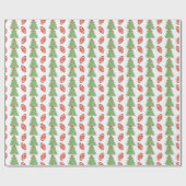 Papier Cadeau Aquarelle Arbres de football de Noël (Plat)