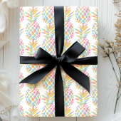 Papier Cadeau Aquarelle arc-en-ciel Ananas Motif tropical