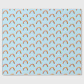 Papier Cadeau Aquarelle arc-en-ciel papier d'emballage bleu (Plat)