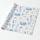 Papier Cadeau Aquarelle Arctic Animaux Hiver Thème Anniversaire (Déroulé)