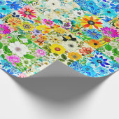 Papier Cadeau Aquarelle Art Patchwork Floral Fleurs (Coin)