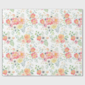 Papier Cadeau Aquarelle assez en pastel florale (Plat)