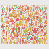 Papier Cadeau Aquarelle automne automne automne feuilles sans co (Plat)