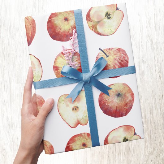 Papier Cadeau Aquarelle aux fruits de pomme