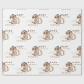 Papier Cadeau Aquarelle Baby shower Cowboy Russe (Plat)