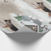 Papier Cadeau Aquarelle berger allemande Joyeux spectacle de vac (Coin)