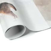 Papier Cadeau Aquarelle berger allemande Joyeux spectacle de vac (Coin rond)