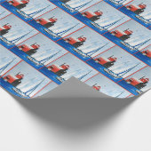 Papier Cadeau Aquarelle Big Red Lighthouse (Coin)