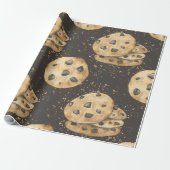 Papier Cadeau Aquarelle biscuits au chocolat pour Anniversaire (Déroulé)