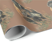 Papier Cadeau Aquarelle Bison Buffle Animal Nature Art (Coin rond)