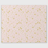 Papier Cadeau Aquarelle blanche sur rose (Plat)