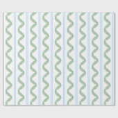 Papier Cadeau Aquarelle bleu Bow Fruit Garland Noël (Plat)