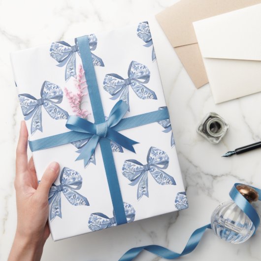 Papier Cadeau Aquarelle Bleu Chinoiserie (Cadeaux)