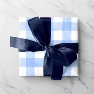 Papier Cadeau Aquarelle bleu clair En vichy papier d'enveloppeme