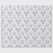 Papier Cadeau Aquarelle bleu clair style Vache ferme texte anima (Plat)