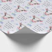 Papier Cadeau Aquarelle bleu clair style Vache ferme texte anima (Coin)