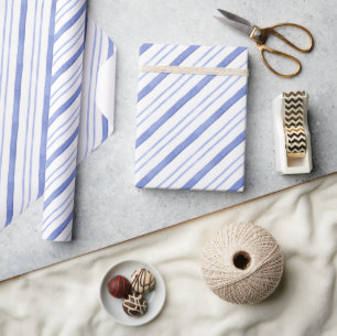 Papier Cadeau Aquarelle Bleu Diagonale