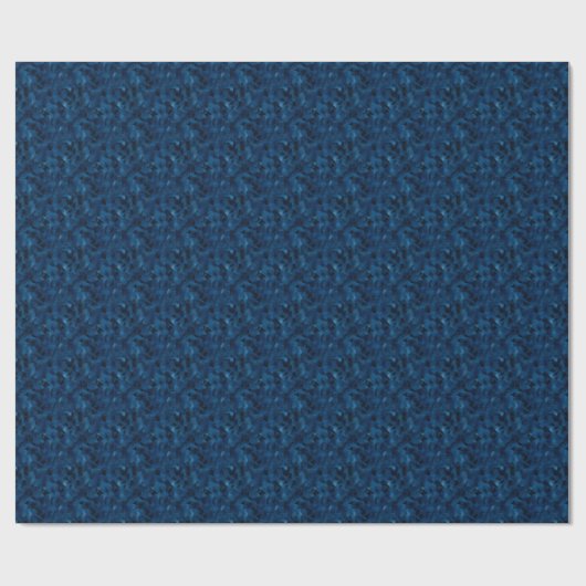 Papier Cadeau Aquarelle bleu foncé Abstraite (Plat)