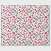 Papier Cadeau Aquarelle bleu kitsch magique Noël (Plat)