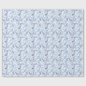 Papier Cadeau Aquarelle bleu lunaire Courbes Abstraites (Plat)
