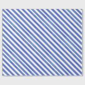 Papier Cadeau Aquarelle Bleu nautique et Bleu blanc (Plat)