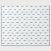 Papier Cadeau Aquarelle Bleu Origami Bateau (Plat)