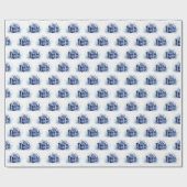Papier Cadeau Aquarelle bleue Cadeau de Noël (Plat)