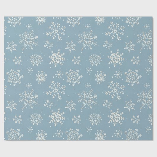 Papier Cadeau Aquarelle bleue des neiges d'hiver (Plat)