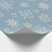 Papier Cadeau Aquarelle bleue des neiges d'hiver (Coin)