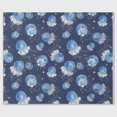 Papier Cadeau Aquarelle bleue Jellis (Plat)