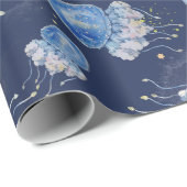 Papier Cadeau Aquarelle bleue Jellis (Coin rond)