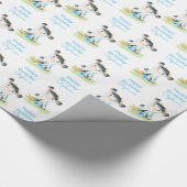 Papier Cadeau Aquarelle bleue Petite vache (Coin)