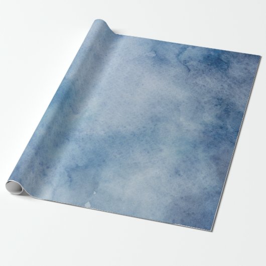 Papier Cadeau Aquarelle bleue Texture (Déroulé)